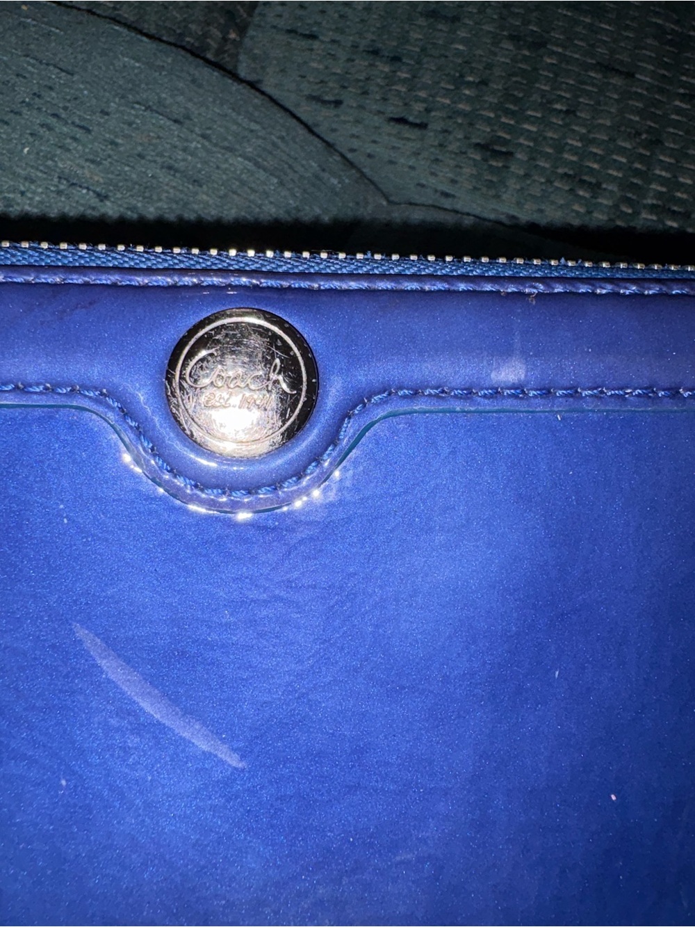 Coach Glossy Patent Leather Zip Wallet - Picture 2 of 15